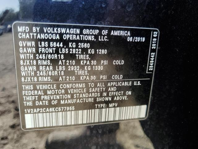 2019 VOLKSWAGEN ATLAS S 1V2AP2CA6KC577955