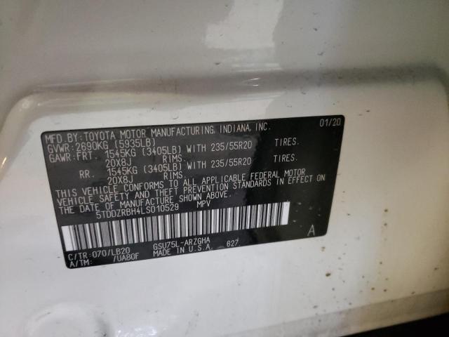 2020 TOYOTA HIGHLANDER - 5TDDZRBH4LS010529