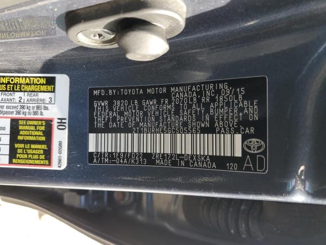 2016 TOYOTA COROLLA L - 2T1BURHE5GC505565