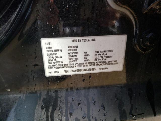 2022 TESLA MODEL Y - 7SAYGDEE9NF320925