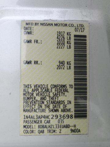 2017 NISSAN ALTIMA 2.5 - 1N4AL3AP4HC293698