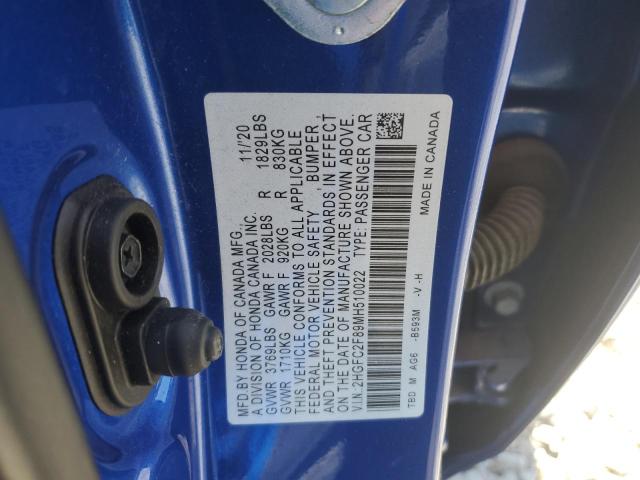 2021 HONDA CIVIC SPOR - 2HGFC2F89MH510022