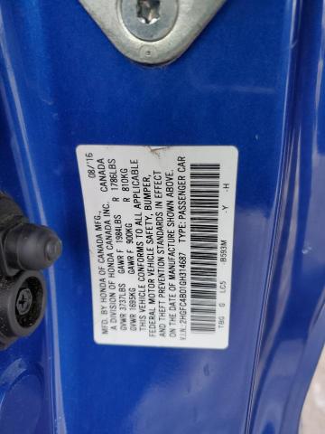 2016 HONDA CIVIC LX - 2HGFC4B01GH314687