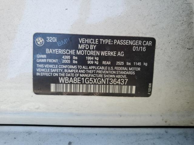 2016 BMW 320 I - WBA8E1G5XGNT36437