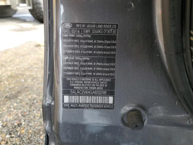 2016 LAND ROVER LR4 SALAC2V64GA833298