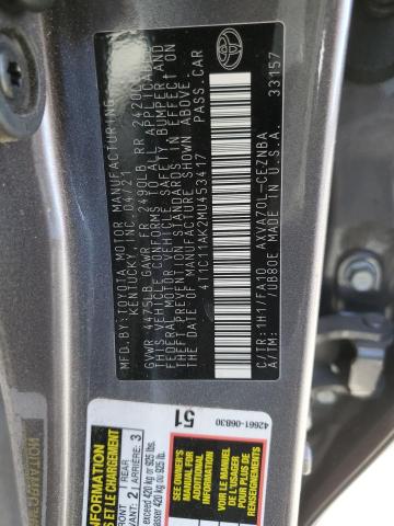 2021 TOYOTA CAMRY LE - 4T1C11AK2MU453417