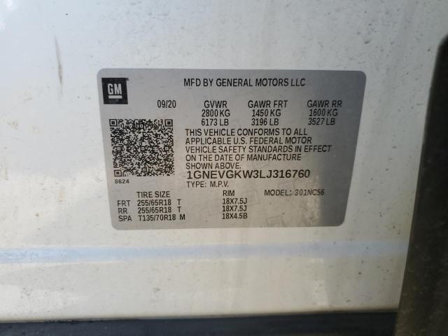 2020 CHEVROLET TRAVERSE L - 1GNEVGKW3LJ316760