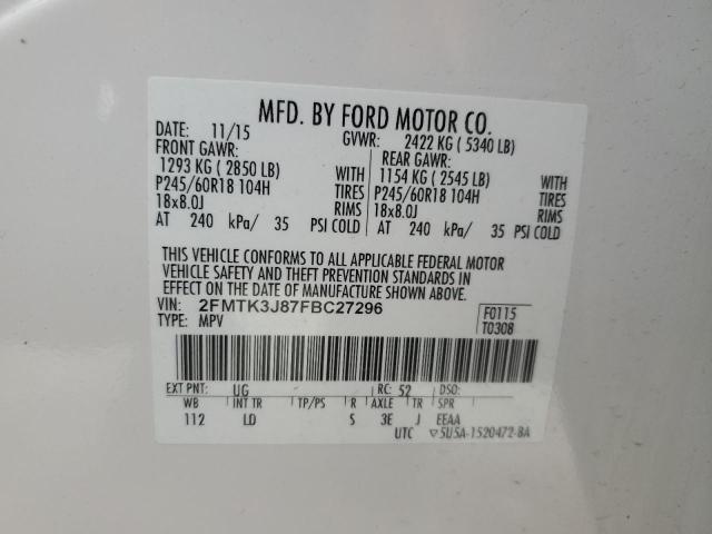 2015 FORD EDGE SEL - 2FMTK3J87FBC27296