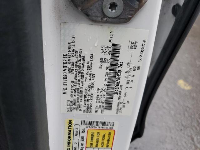 2015 FORD FUSION SE - 3FA6P0H78FR301265