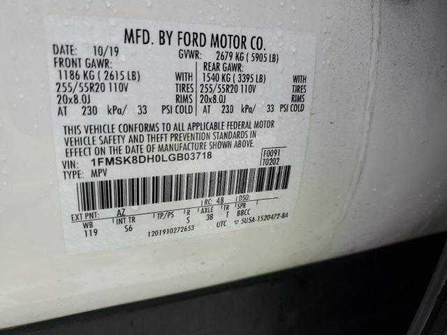 2020 FORD EXPLORER X - 1FMSK8DH0LGB03718