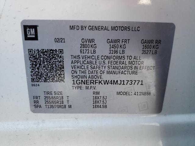 2021 CHEVROLET TRAVERSE L - 1GNERFKW4MJ173771