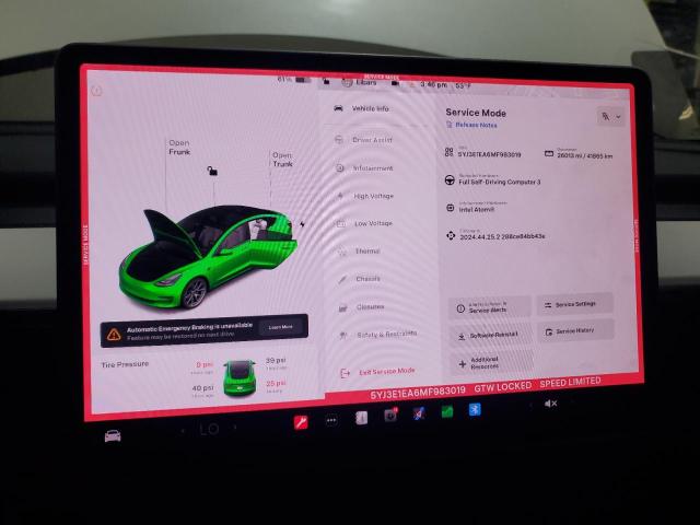 2021 TESLA MODEL 3 - 5YJ3E1EA6MF983019