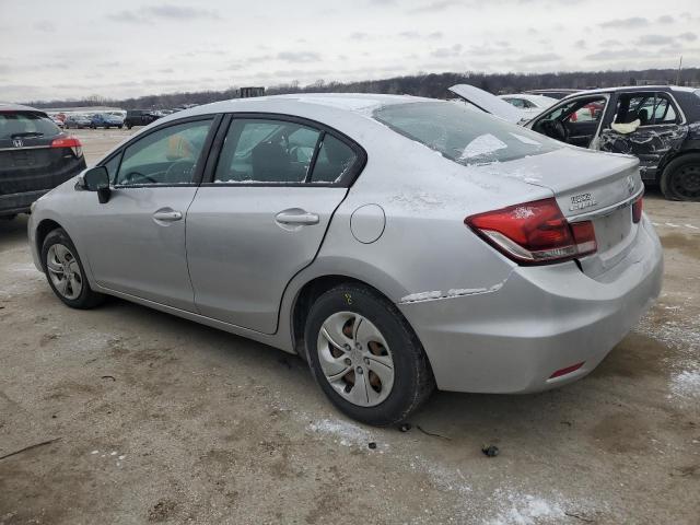 HONDA CIVIC LX 2015 gray sedan 4d gas 19XFB2F53FE006166 photo #3