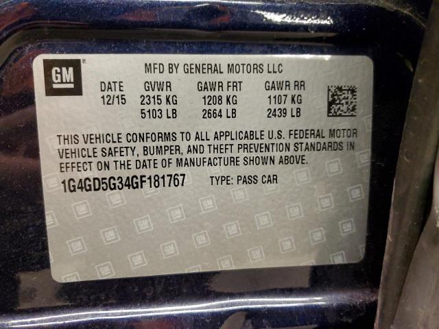 2016 BUICK LACROSSE P - 1G4GD5G34GF181767