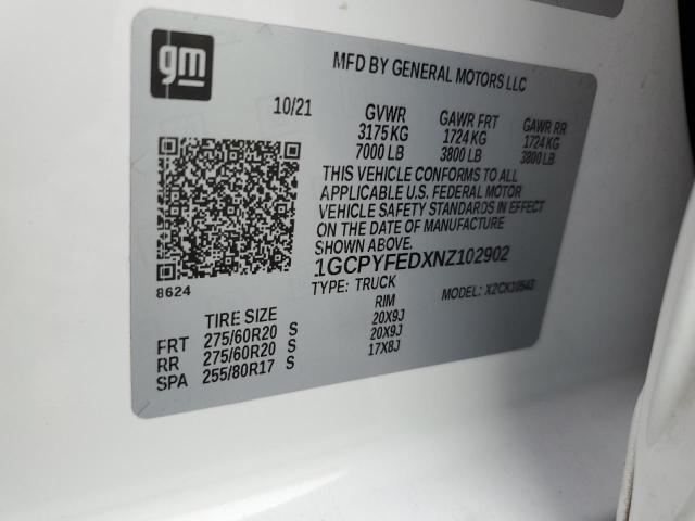 2022 CHEVROLET SILVERADO - 1GCPYFEDXNZ102902
