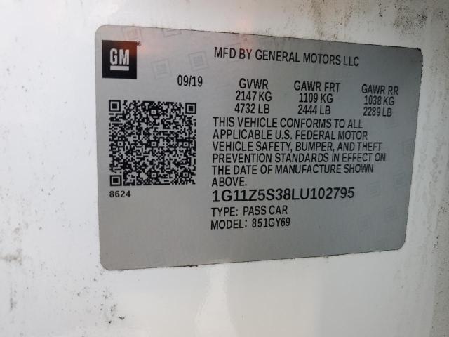 2020 CHEVROLET IMPALA LT - 1G11Z5S38LU102795