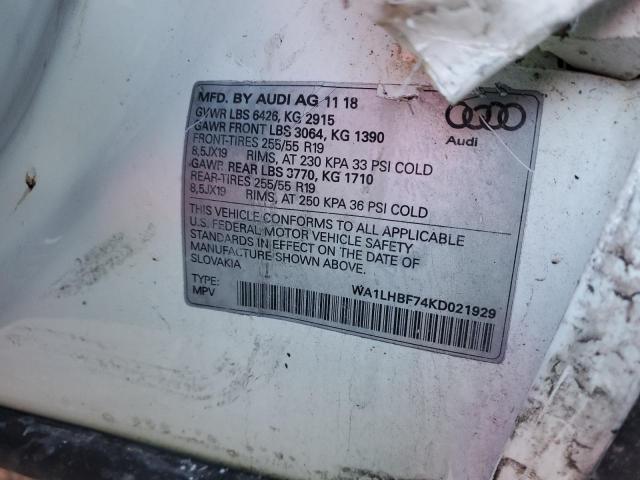 2019 AUDI Q7 PREMIUM - WA1LHBF74KD021929