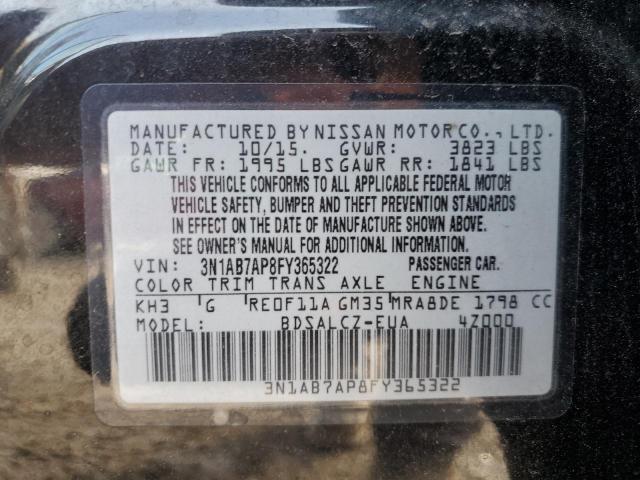 2015 NISSAN SENTRA S - 3N1AB7AP8FY365322
