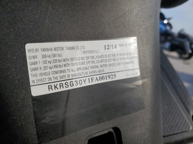 2015 YAMAHA XC155 RKRSG30Y1FA001925