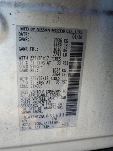 2016 NISSAN ROGUE S - 5N1AT2MT2GC831631
