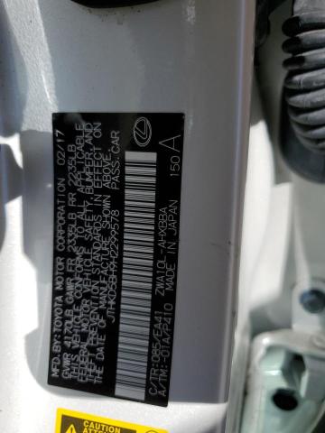 2017 LEXUS CT 200 JTHKD5BH9H2299578