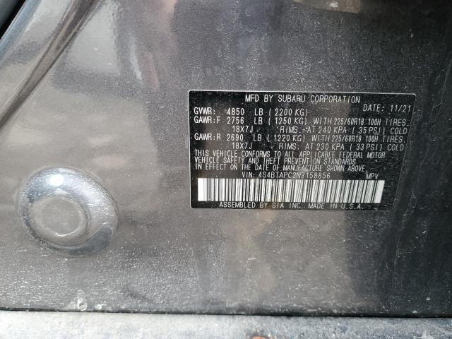 2022 SUBARU OUTBACK TOURING 4S4BTAPC3N3158856