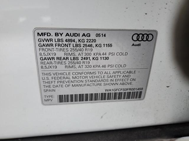 2015 AUDI Q3 PRESTIG WA1GFCFS0FR001459