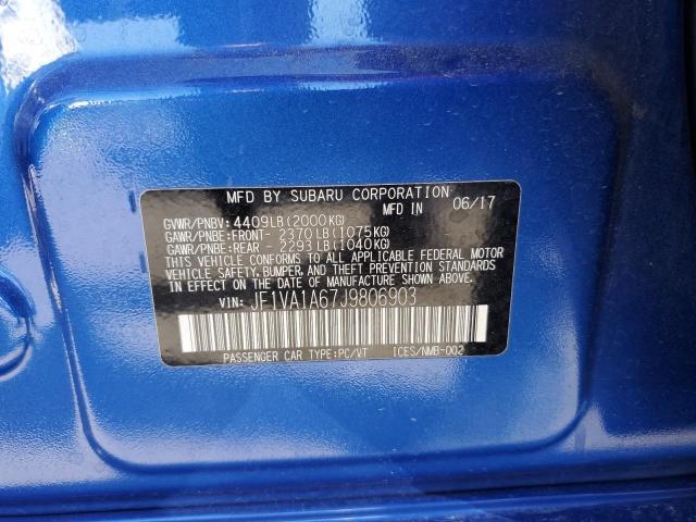 2018 SUBARU WRX JF1VA1A67J9806903