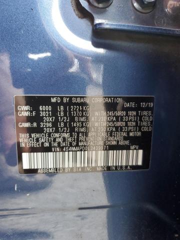 2020 SUBARU ASCENT LIM - 4S4WMAPD0L3439971