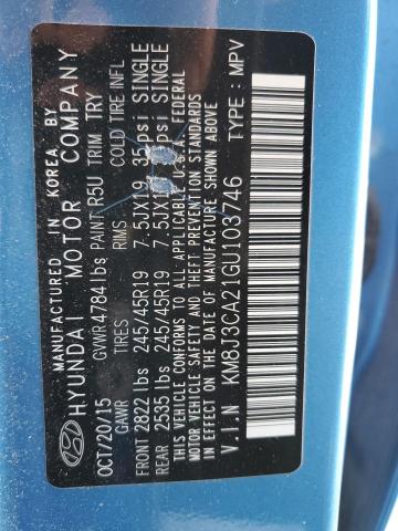 2016 HYUNDAI TUCSON LIM - KM8J3CA21GU103746
