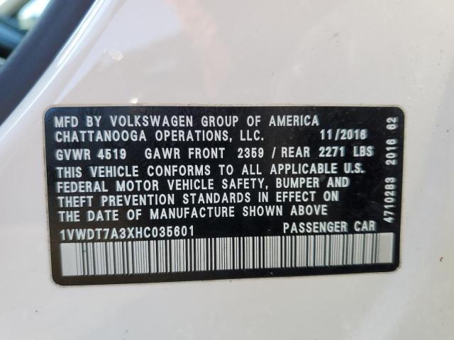 2017 VOLKSWAGEN PASSAT R-L - 1VWDT7A3XHC035601