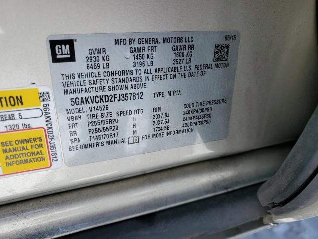 2015 BUICK ENCLAVE - 5GAKVCKD2FJ357812