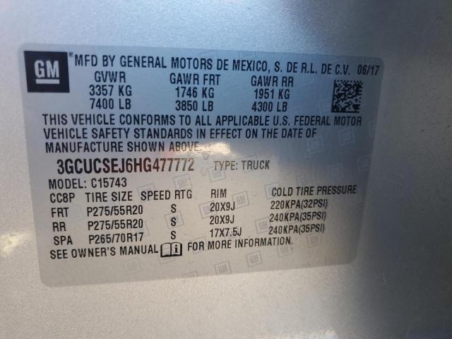 2017 CHEVROLET SILVERADO - 3GCUCSEJ6HG477772