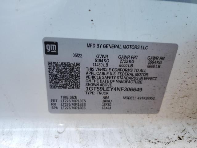 2022 GMC SIERRA K25 - 1GT59LEY4NF306649