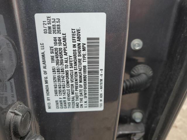 2021 HONDA PASSPORT T - 5FNYF8H9XMB018998