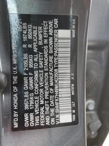 2021 HONDA CIVIC SPOR - SHHFK7H49MU423508