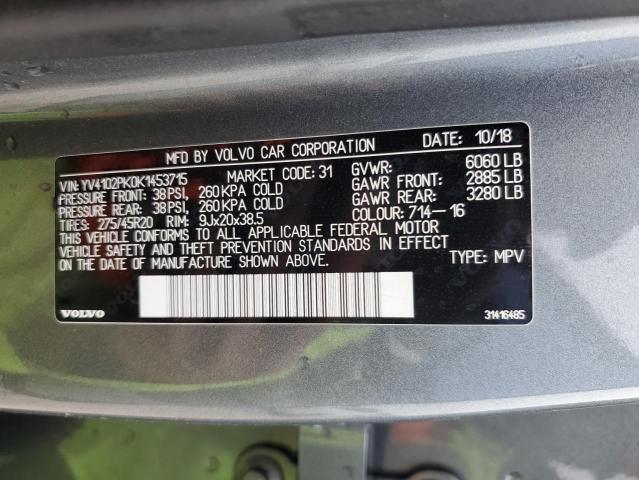 2019 VOLVO XC90 T5 MO - YV4102PK0K1453715