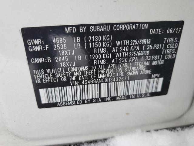 2017 SUBARU OUTBACK 2. - 4S4BSANC0H3432671