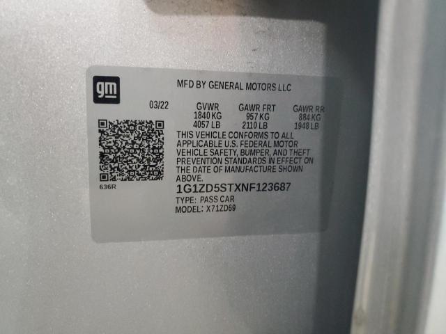 2022 CHEVROLET MALIBU LT 1G1ZD5STXNF123687