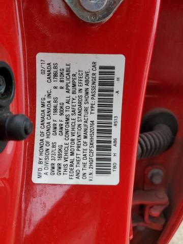 2017 HONDA CIVIC LX - 2HGFC2F5XHH520764