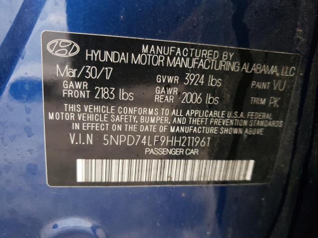 2017 HYUNDAI ELANTRA SE - 5NPD74LF9HH211961