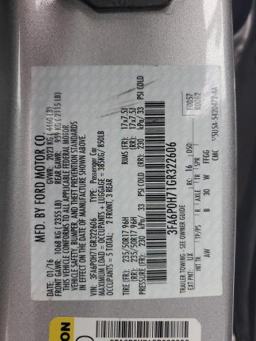 2016 FORD FUSION SE - 3FA6P0H71GR322606