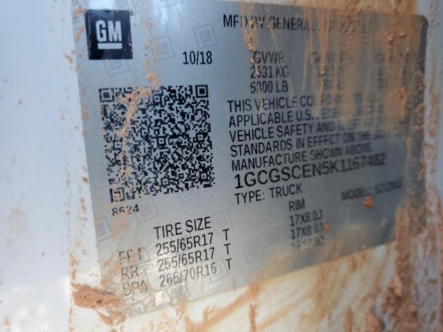 2019 CHEVROLET COLORADO L - 1GCGSCEN5K1167482