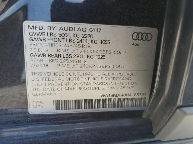 2017 AUDI A4 ALLROAD WA18NBF40HA168764