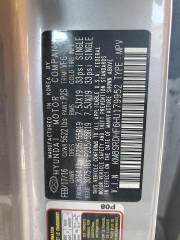 2017 HYUNDAI SANTA FE S - KM8SRDHF6HU179952