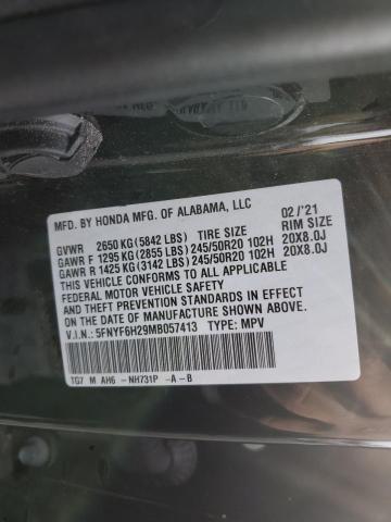 2021 HONDA PILOT SE 5FNYF6H29MB057413