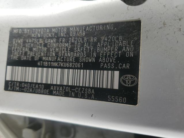 2019 TOYOTA CAMRY L - 4T1B11HK7KU682061