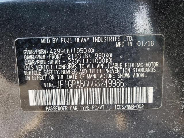 2016 SUBARU IMPREZA PR JF1GPAB66G8249986