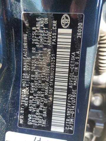 2017 TOYOTA CAMRY LE - 4T1BF1FK9HU295251