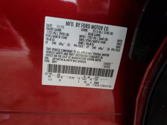 2015 FORD EDGE SEL - 2FMTK4J97FBC30925